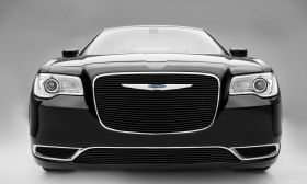 Chrysler 300 Grille Overlay 15-17 Chrysler 300 Aluminum Powdercoat Black 1 Piece Billet Series T-REX Grilles - 21436B