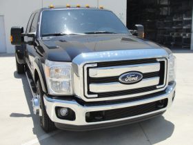 Super Duty Grille Overlay 11-16 Ford Super Duty Aluminum Powdercoat Black 4 Piece Billet Series T-REX Grilles - 21546B