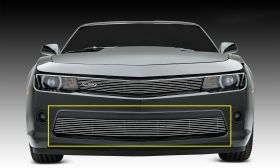 Camaro RS Bumper Grille Overlay 14-15 Chevrolet Camaro RS Aluminum Polished 1 Piece Billet Series T-REX Grilles - 25031