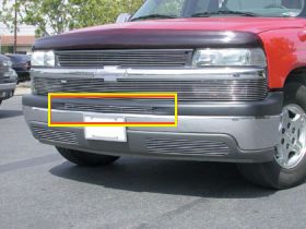 Chevy Bumper Grille Insert 99-02 Silverado 00-06 Tahoe/Suburban Aluminum Polished 1 Piece Billet Series T-REX Grilles - 25076