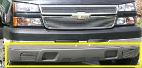 Silverado 2500/3500 HD Bumper Air Dam Grille Fog Lamps 03-07 Chevrolet Silverado 2500/3500 HD Aluminum Polished 2 Piece Billet Series T-REX Grilles - 25101