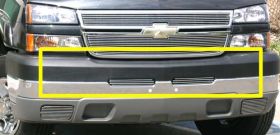 Silverado 2500/3500 HD Bumper Grille Insert 03-07 Chevrolet Silverado 2500/3500 HD Aluminum Polished 2 Piece Billet Series T-REX Grilles - 25103
