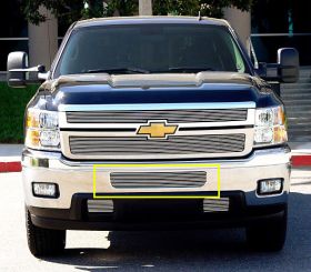 Silverado HD Bumper Grille 11-14 Chevrolet Silverado HD Aluminum Polished 2 Piece Billet Series T-REX Grilles - 25114