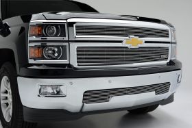 Silverado Bumper Grille Overlay 14-15 Chevrolet Silverado Aluminum Polished Billet Series T-REX Grilles - 25117