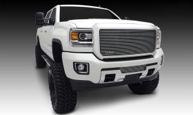 Sierra HD Bumper Grille Insert 15-18 GMC Sierra HD Aluminum Polished 1 Piece Billet Series T-REX Grilles - 25211