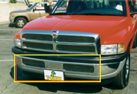 Ram Bumper Grille Insert 94-01 Dodge Ram Not 99 Up Sport Aluminum Polished Billet Series T-REX Grilles - 25440
