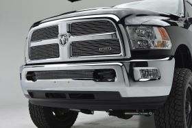 Ram 2500/3500 Bumper Grille Insert 13-18 Dodge Ram 2500/3500 Aluminum Polished 1 Piece Billet Series T-REX Grilles - 25452