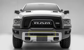 RAM Bumper Grille Overlay 15-18 RAM 1500 Aluminum Powdercoat Black Billet Series T-REX Grilles - 254641B