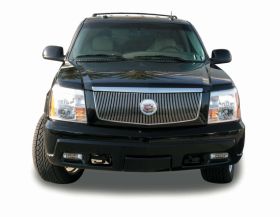 Escalade Grille Insert Vertical W/Center Billet Logo Plate 02-06 Cadillac Escalade EXT/ESV Aluminum Polished Billet Series T-REX Grilles - 30184
