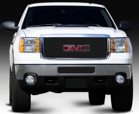 Sierra HD Grille 11-14 GMC Sierra HD W/Logo Opening Mild Steel Powdercoat Black Sport Series T-REX Grilles - 46210