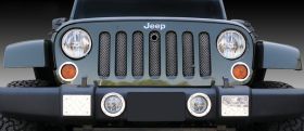 Wrangler Grille 07-17 Jeep Wrangler Mild Steel Powdercoat Use W/Mopar Hood Lock Black Sport Series T-REX Grilles - 46482