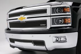 Silverado Grille 14-15 Chevrolet Silverado Mild Steel Powdercoat Black 2 Piece Upper Class Series T-REX Grilles - 51117
