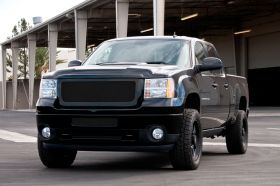 Sierra HD Grille 11-14 GMC Sierra HD Mild Steel Powdercoat Black Upper Class Series T-REX Grilles - 51209