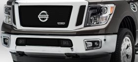Titan Grille 16-18 Nissan Titan Mild Steel Powdercoat Black 3 Piece Upper Class Series T-REX Grilles - 51785