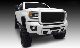 Sierra HD Bumper Grille 15-18 GMC Sierra HD Mild Steel Powdercoat Black 1 Piece Upper Class Series T-REX Grilles - 52211