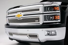 Silverado Grille 14-15 Chevrolet Silverado Stainless Polished 2 Piece Upper Class Series T-REX Grilles - 54117