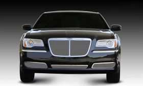 Chrysler 300 Grille 11-14 Chrysler 300 W/Center Vertical Bar OE Logo installs Top of Grille Stainless Polished Upper Class Series T-REX Grilles - 54434