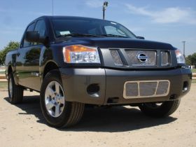 Titan Grille 08-14 Nissan Titan Stainless Polished 3 Piece Upper Class Series T-REX Grilles - 54781