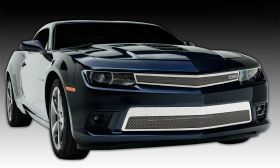 Camaro SS Bumper Grille 14-15 Chevrolet Camaro SS Replacement Stainless Polished 1 Piece Upper Class Series T-REX Grilles - 55034