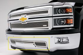 Silverado Bumper Grille 14-15 Chevrolet Silverado Stainless Polished Upper Class Series T-REX Grilles - 55117