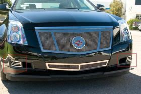 CTS Bumper Grille 08-13 Cadillac CTS W/O Fog Lights Stainless Polished 2 Piece Upper Class Series T-REX Grilles - 55198