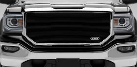 Sierra 1500 Grille 16-18 GMC Sierra 1500 W/O Logo Aluminum Powdercoat Black Laser Billet Series T-REX Grilles - 6202141