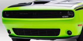 Challenger Grille 15-17 Dodge Challenger Aluminum Powdercoat Black Laser Billet Series T-REX Grilles - 6214191
