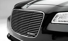 Chrysler 300 Grille 15-17 Chrysler 300 Aluminum Polished 1 Piece Laser Billet Series T-REX Grilles - 6214360