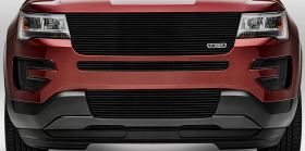 Explorer Grille 16-18 Ford Explorer Not With Factory Logo W/O Forward Facing Camera Aluminum Powdercoat Black Laser Billet Series T-REX Grilles - 6216651
