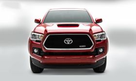 Tacoma Grille 16-17 Toyota Tacoma W/Logo Recess Aluminum Powdercoat Black Laser Billet Series T-REX Grilles - 6219411