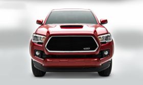 Tacoma Grille 16-17 Toyota Tacoma W/O Logo Recess Aluminum Powdercoat Black Laser Billet Series T-REX Grilles - 6219421