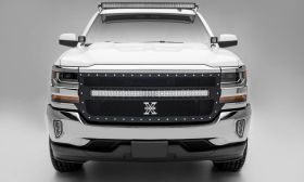Silverado Grille 1 40 Inch LED Light Bar 16-18 Chevrolet Silverado Mild Steel Powdercoat Black Torch Series T-REX Grilles - 6311271