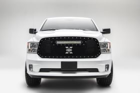Ram 1500 Grille 13-18 Dodge Ram 1500 Requires Cutting of Center Bars Mild Steel Powdercoat Black 1 Piece Torch Series T-REX Grilles - 6314541