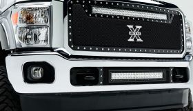 Super Duty Grille 1 30 Inch LED Bar 11-16 Ford Super Duty Mild Steel Powdercoat Black Torch Series T-REX Grilles - 6315461