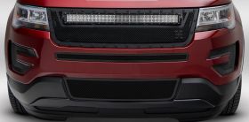 Explorer Grille 16-18 Ford Explorer Mild Steel Powdercoat Black 1 Piece Stealth Torch T-REX Grilles - 6316641-BR