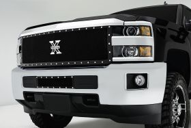 Silverado HD Grille 15-18 Chevrolet Silverado HD Mild Steel Powdercoat Black 1 Piece X Metal Series T-REX Grilles - 6711231