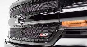 Silverado Grille 16-18 Chevrolet Silverado W/Black Rivets Mild Steel Powdercoat Black 2 Piece X Metal Series T-REX Grilles - 6711241-BR