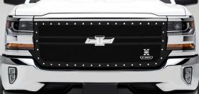 Silverado Grille 2-Bar Replacement W/Small Mesh 16-18 Chevrolet Silverado Mild Steel Powdercoat Black X Metal Series T-REX Grilles - 6711301