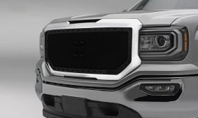 Sierra 1500 Grille 16-18 GMC Sierra 1500 Mild Steel Powdercoat Black Stealth Metal T-REX Grilles - 6712131-BR