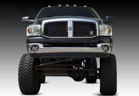 Ram Grille 06-08 Dodge Ram Mild Steel Powdercoat Black 2 Piece X Metal Series T-REX Grilles - 6714671
