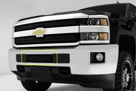 Silverado HD Bumper Grille 15-18 Chevrolet Silverado HD Mild Steel Powdercoat Black X Metal Series T-REX Grilles - 6721221-BR