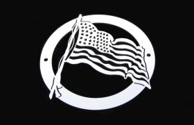 Grille Badge US Flag Approx 6 Inch Diameter Polished LogoZ Series T-REX Grilles - L1001