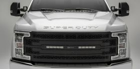 Super Duty Grille Replacement W/Forward Camera 2 10 Inch LED Light Bars 17-18 Ford Super Duty Mild Steel Powdercoat Black ZROADZ Series T-REX Grilles - Z315371