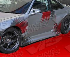 1997-1998 Nissan 240SX 2dr Werk 9 FRP Side Skirts by ViS - VIS-97NS2402DWK9-004
