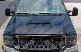 1999-2006 Ford F-250 Outlaw I Fiberglass Hood - VIS-97FDF2502DOL1-010