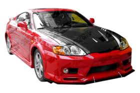 2003-2006 Hyundai Tiburon Cyber Carbon Fiber Hood by ViS Racing - VIS-03HYTIB2DCY-010C
