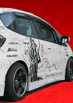 2009 2009 Honda Fit HB 5dr Techno R FRP Side Skirts by ViS - VIS-09HDFIT4DTNR-004