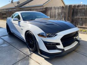 2018-2020 Ford Mustang AMS Style Carbon Fiber Hood by ViS Racing - 18FDMUS2DAMS-010C