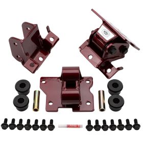 WCFab 2001-2010 Duramax HD Engine Mounts Red Two Stage Powder Coating - WCF100158-RED - Wehrli Custom Fabrication