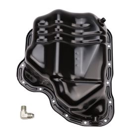 WCFab 2001-2010 LB7/LLY/LBZ/LMM Duramax Lower Oil Pan w/ Twin Turbo Drain Fitting Single Stage Powder Coating - WCF100384 - Wehrli Custom Fabrication
